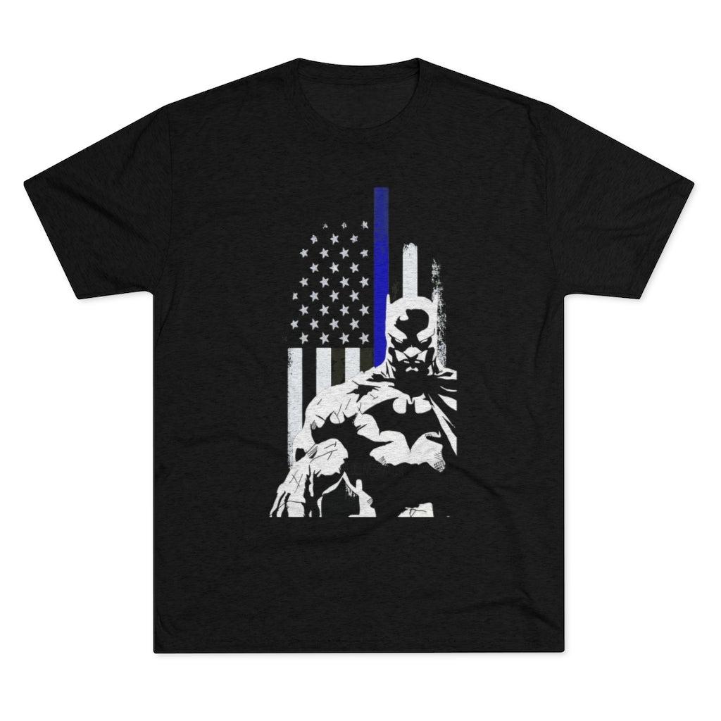 Unisex Tri-Blend Crew Tee - Batman Blue Line