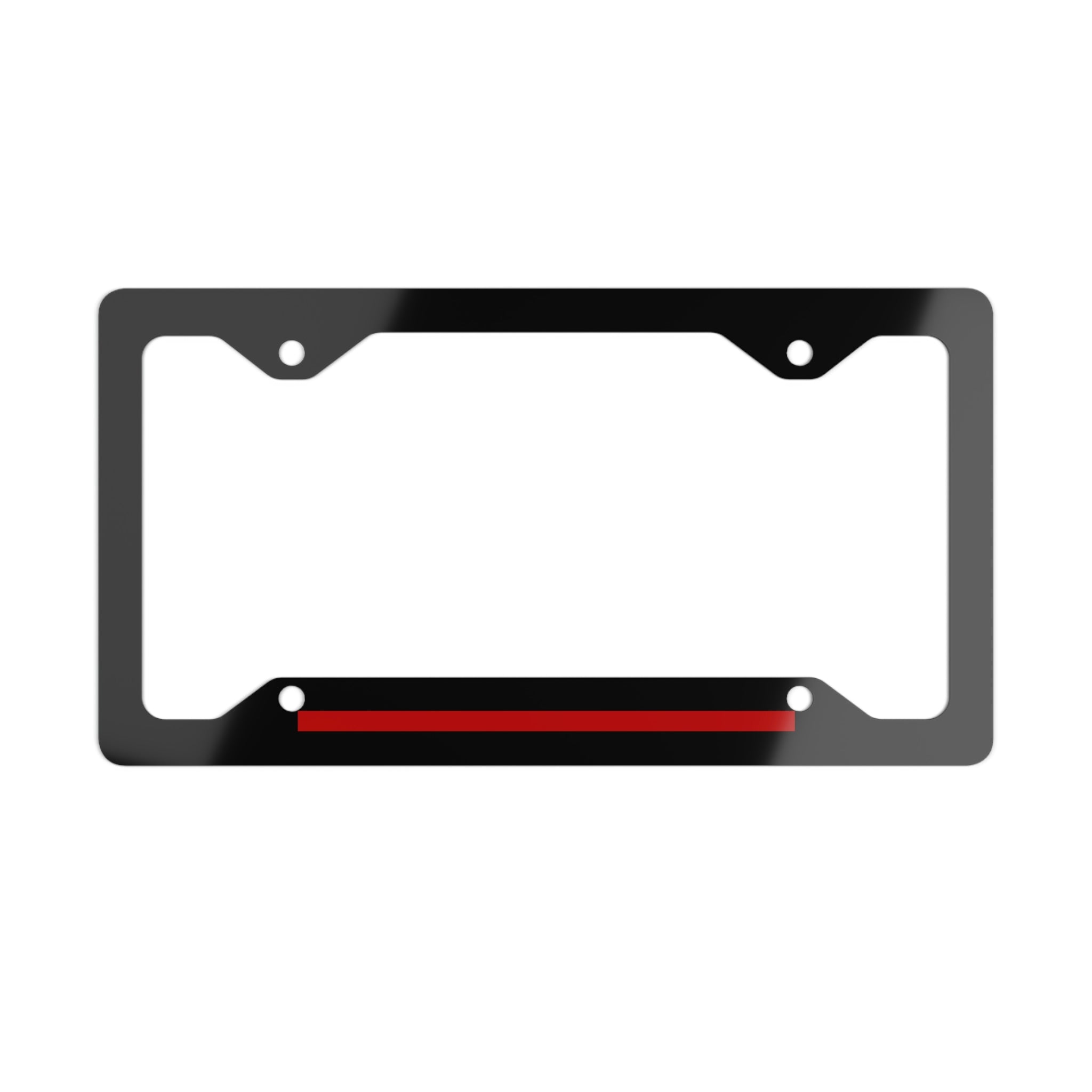License Plate Frame Metal - Thin Red Line