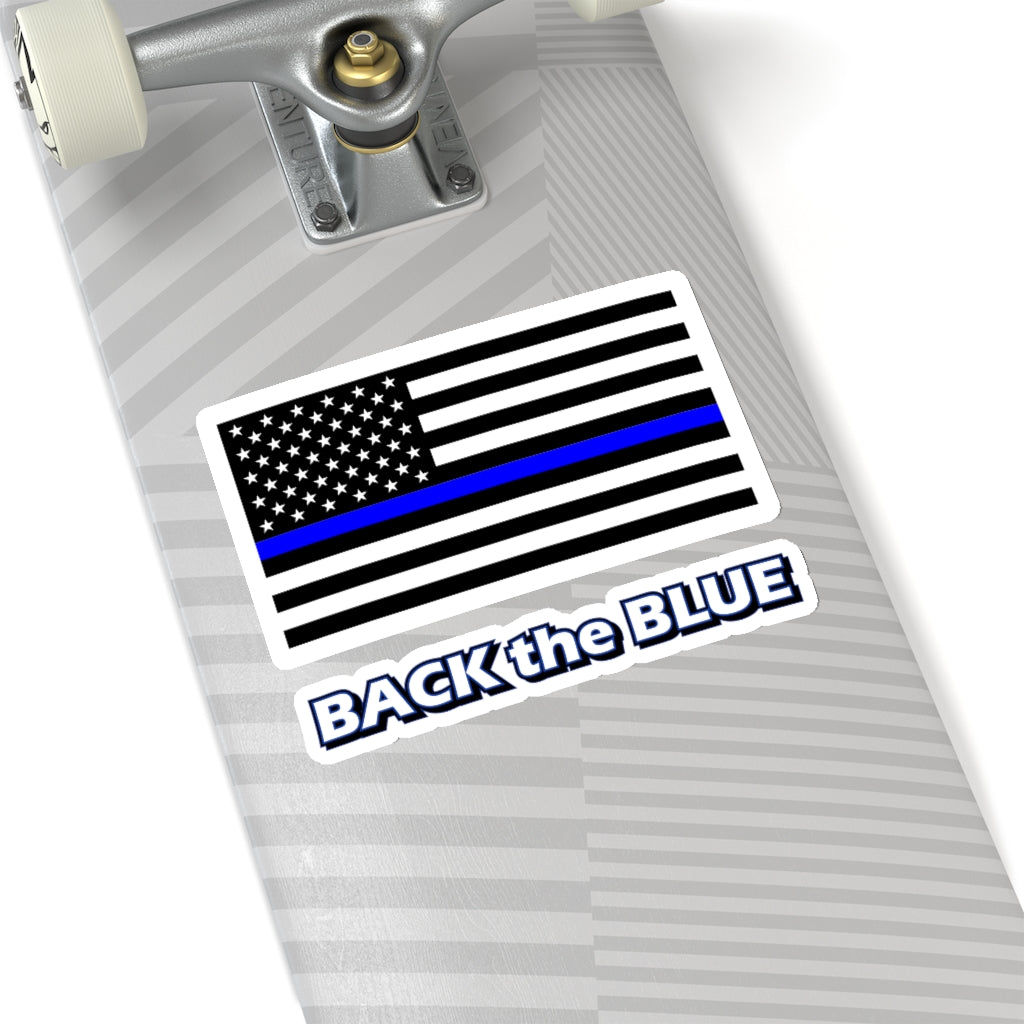 Kiss-Cut Stickers - Blue Line Flag - Back the Blue