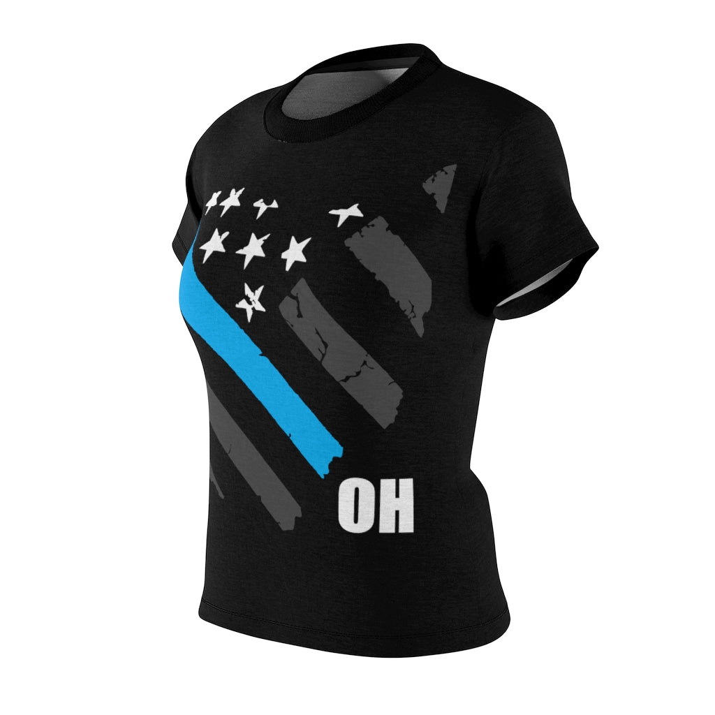 Women's AOP Cut & Sew Tee - Ohio Thin Blue Line