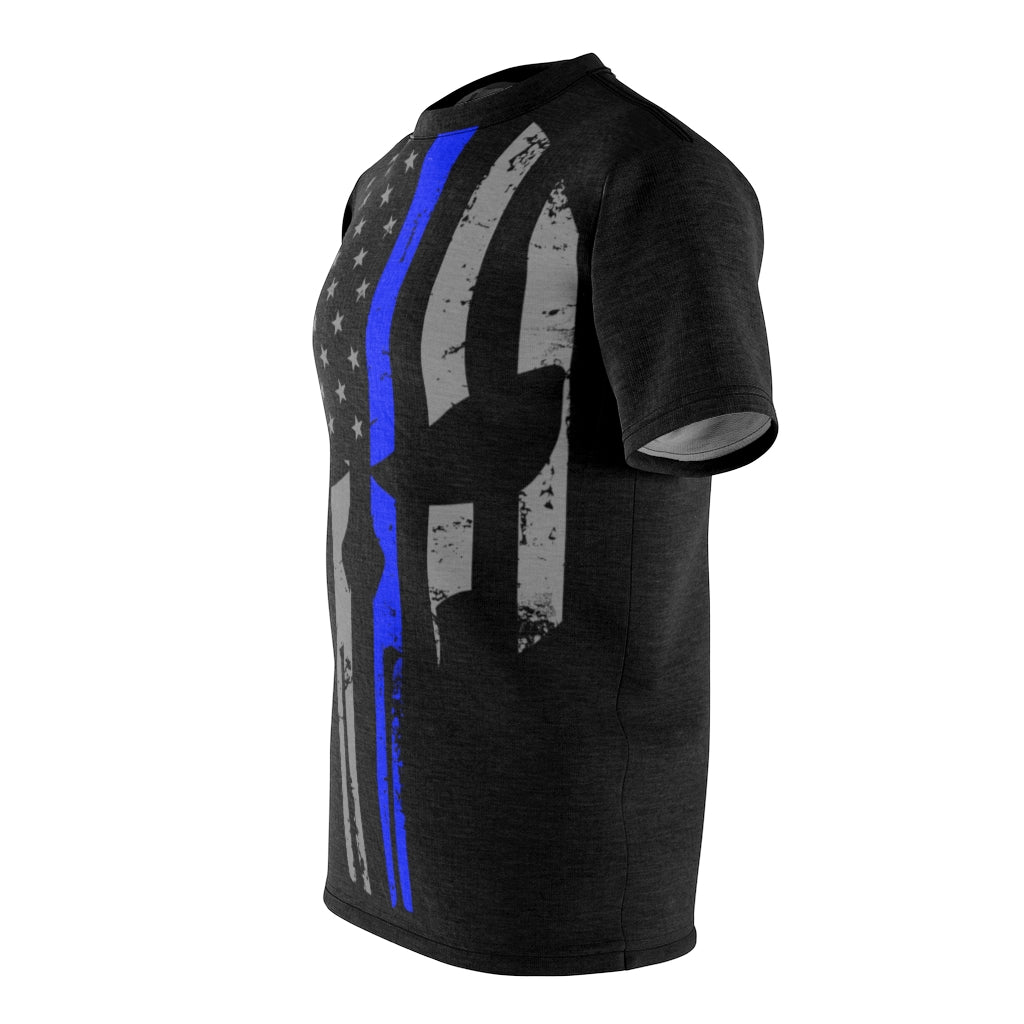 Unisex AOP Cut & Sew Tee - Blue Line Punisher