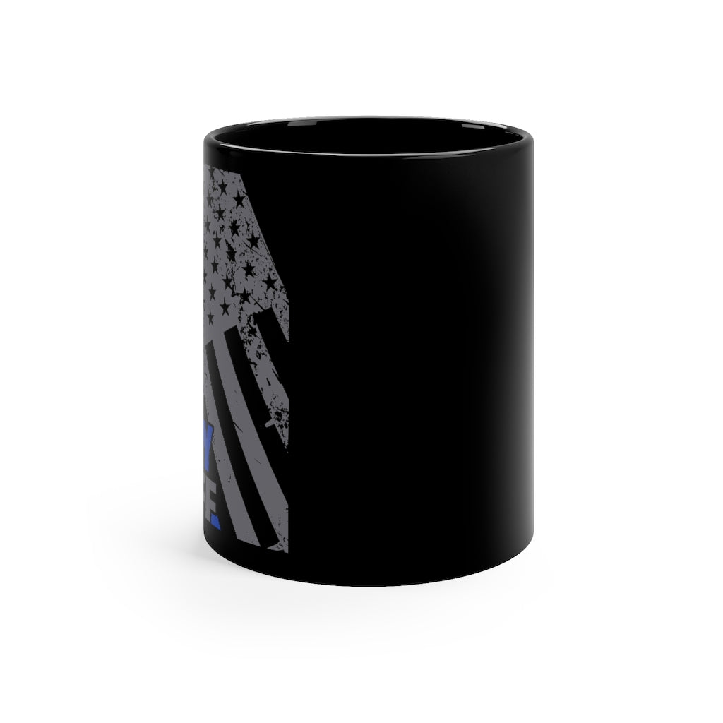 Black mug 11oz - Deputy Sheriff Blue Line Flag