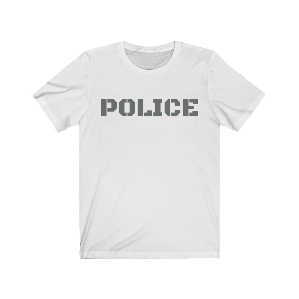 Unisex Jersey Short Sleeve Tee - "POLICE" Front and Back