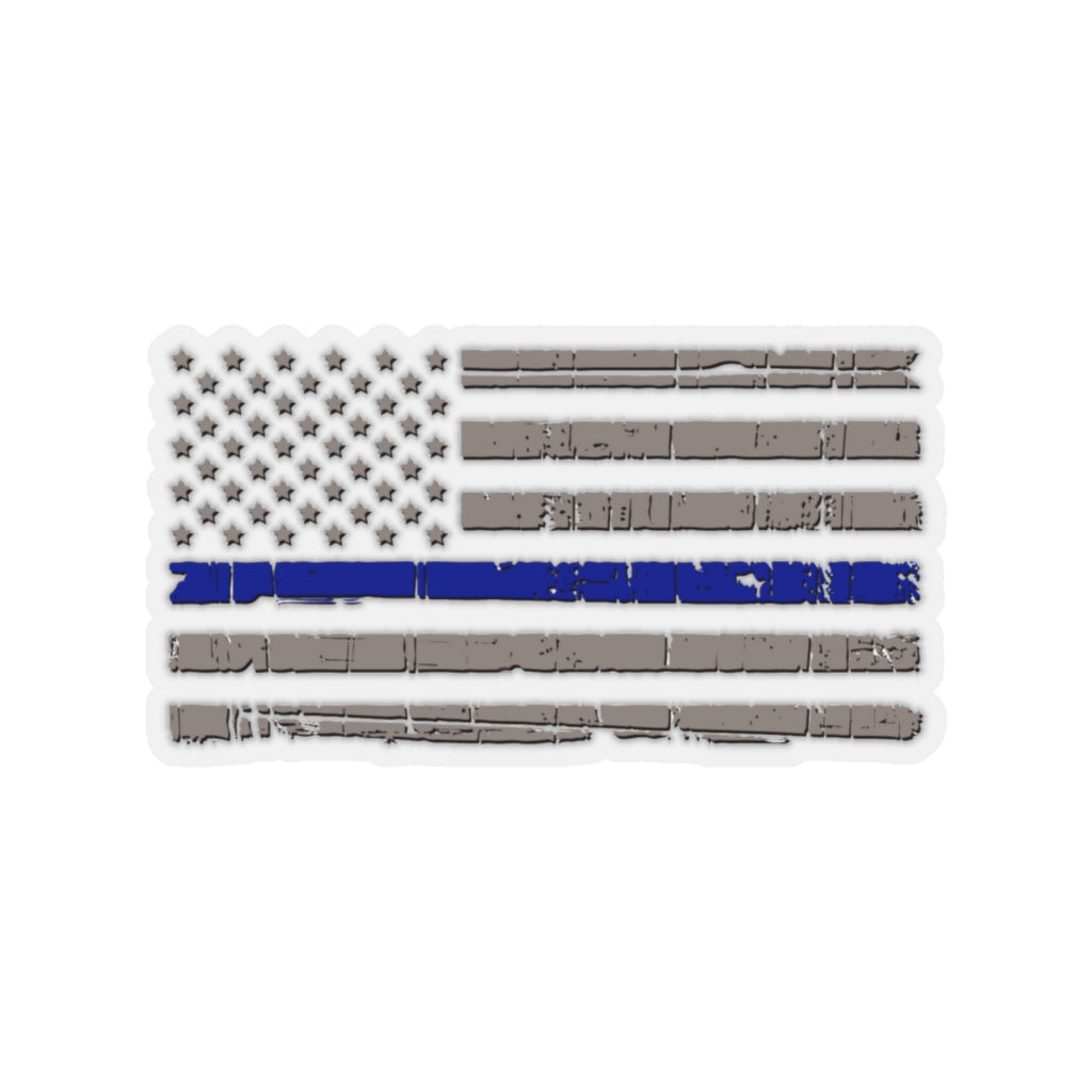 Kiss-Cut Stickers - Blue Line Flag