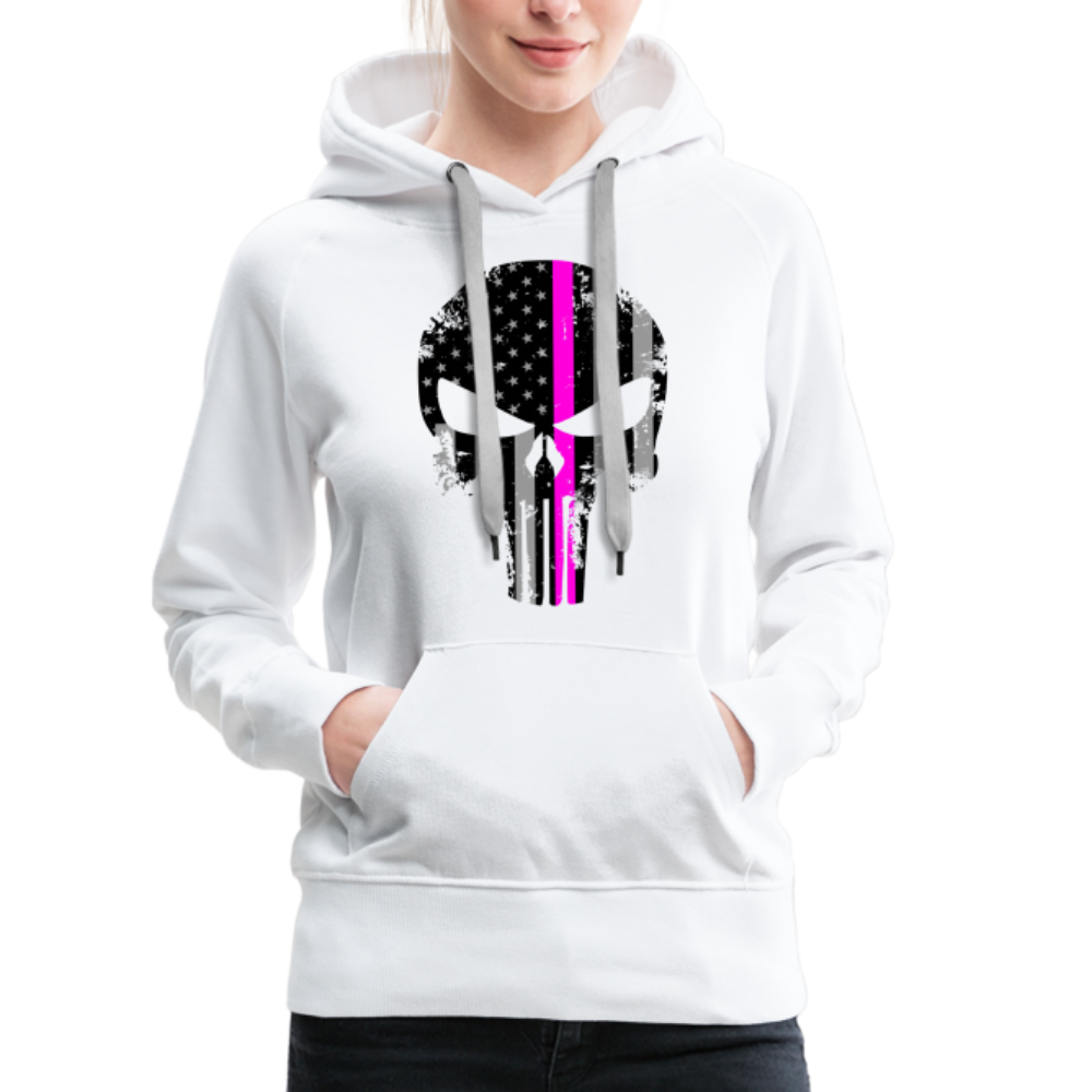 Women’s Premium Hoodie - Punisher Pink Line - white