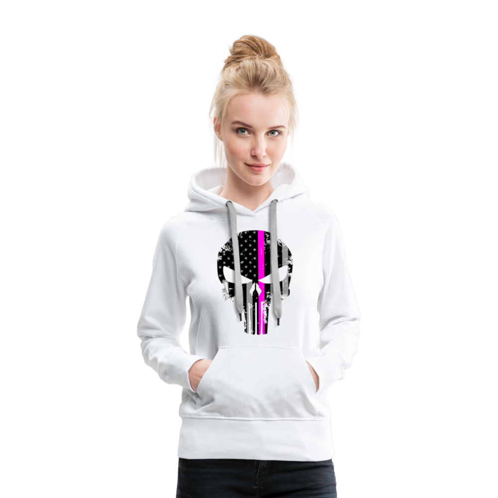 Women’s Premium Hoodie - Punisher Pink Line - white