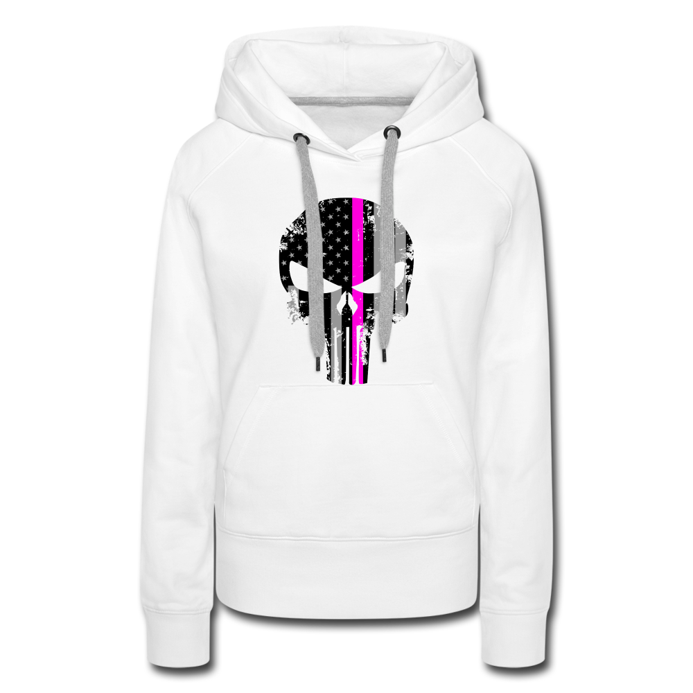 Women’s Premium Hoodie - Punisher Pink Line - white