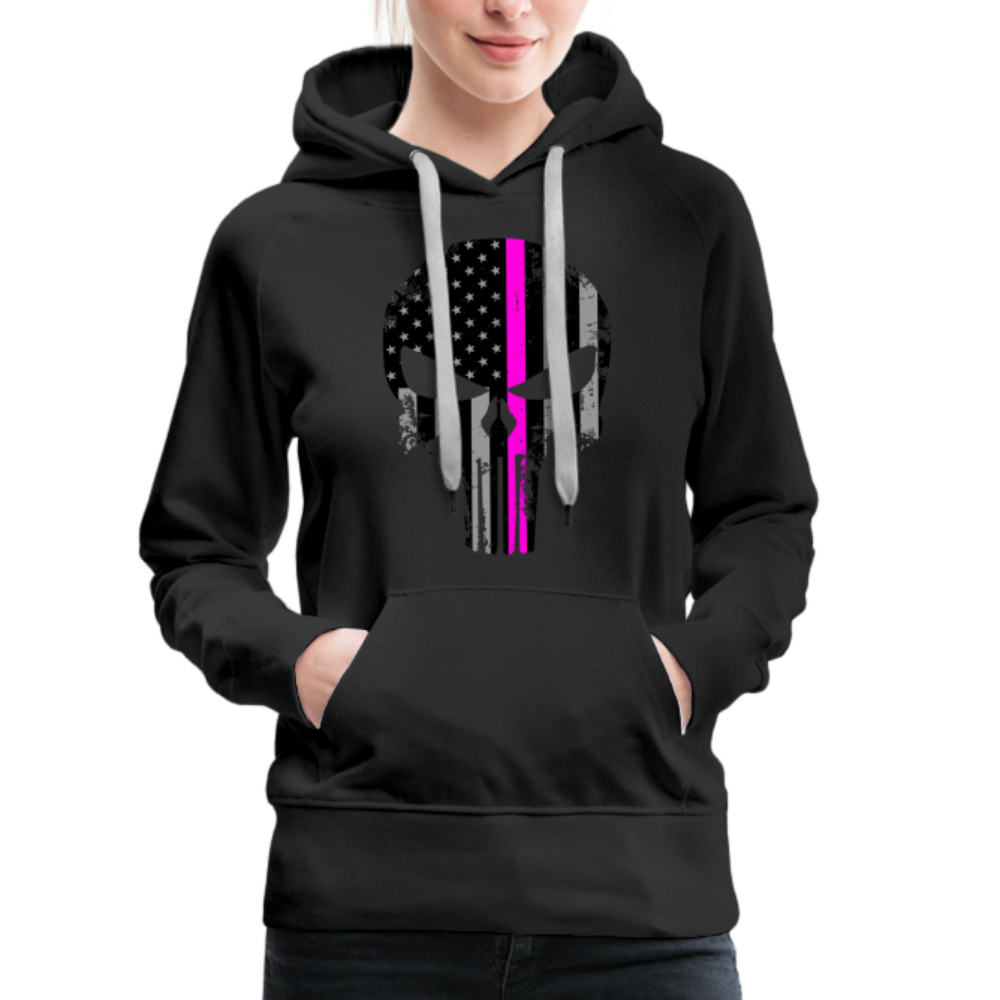 Women’s Premium Hoodie - Punisher Pink Line - black