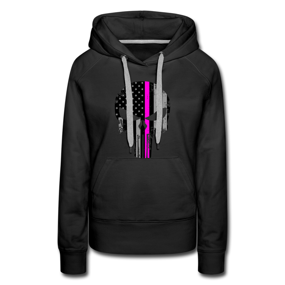 Women’s Premium Hoodie - Punisher Pink Line - black
