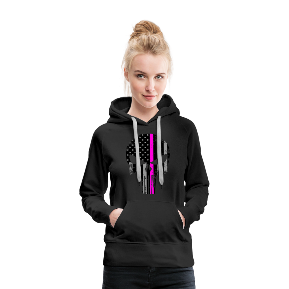 Women’s Premium Hoodie - Punisher Pink Line - black
