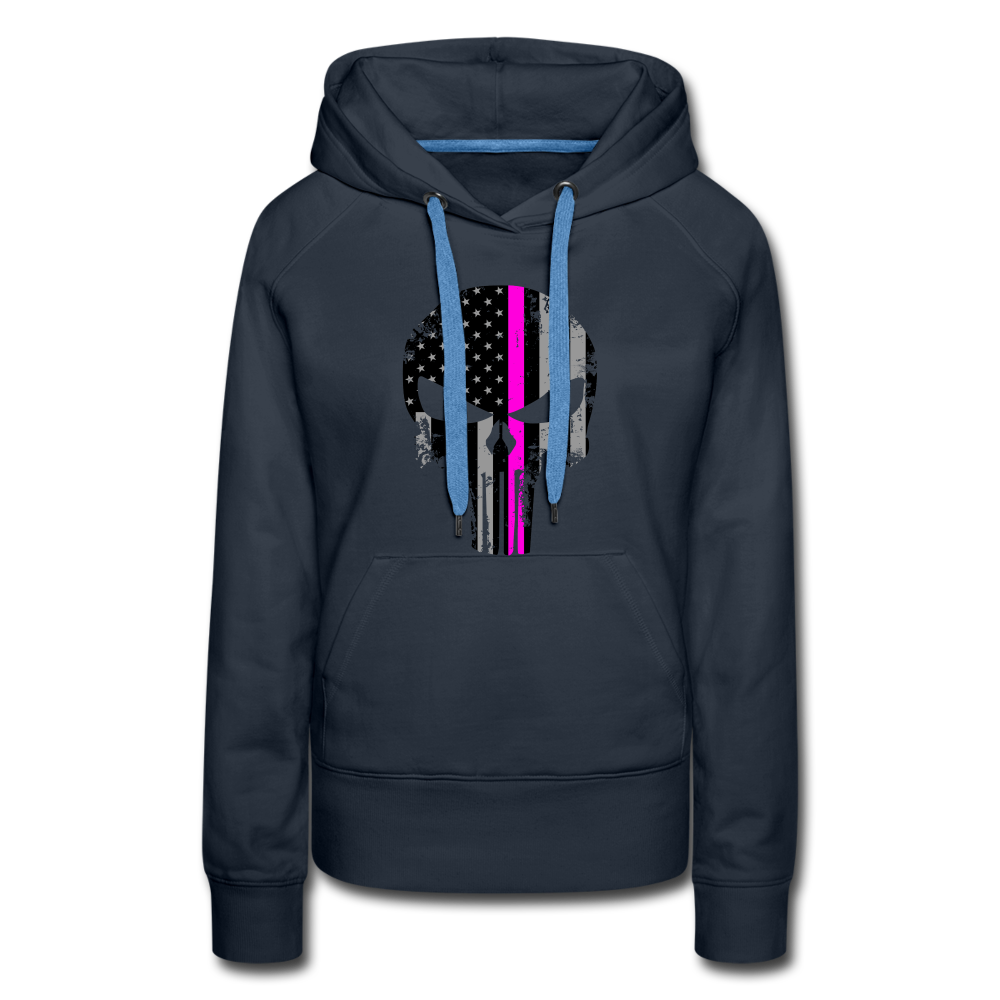 Women’s Premium Hoodie - Punisher Pink Line - navy