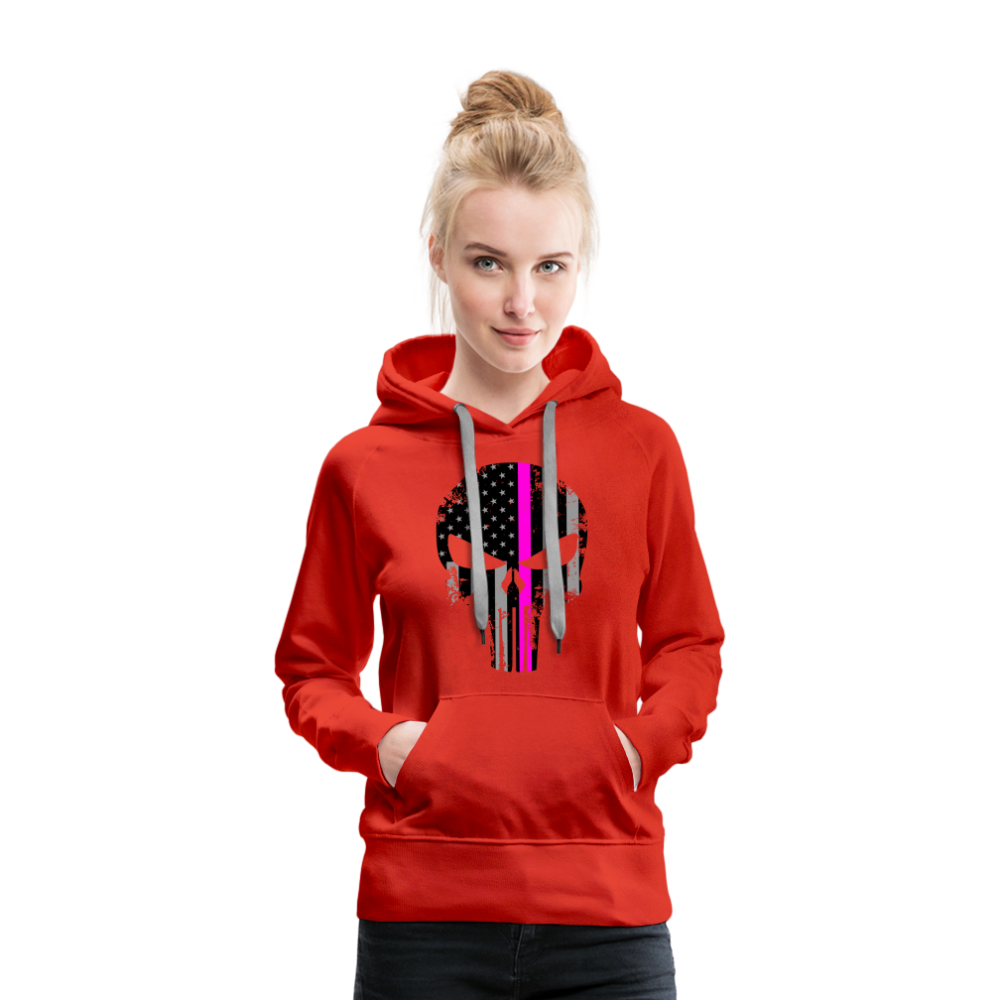 Women’s Premium Hoodie - Punisher Pink Line - red