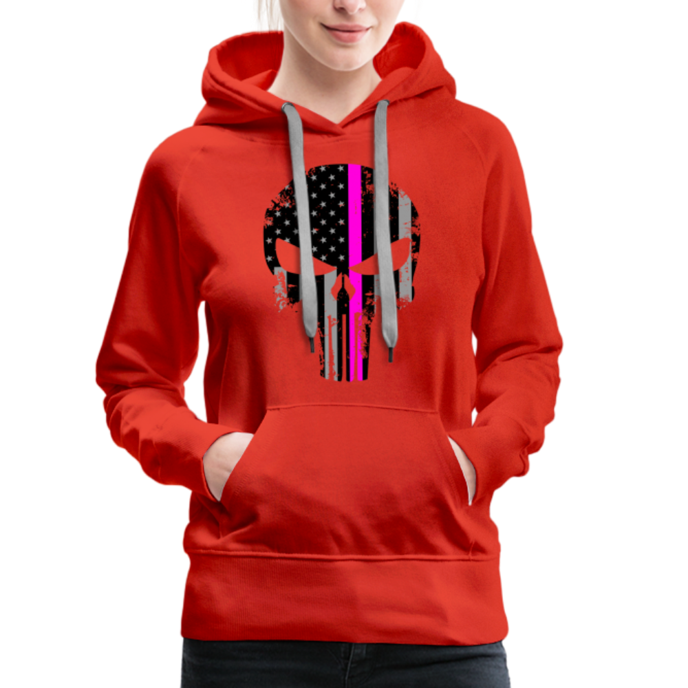 Women’s Premium Hoodie - Punisher Pink Line - red