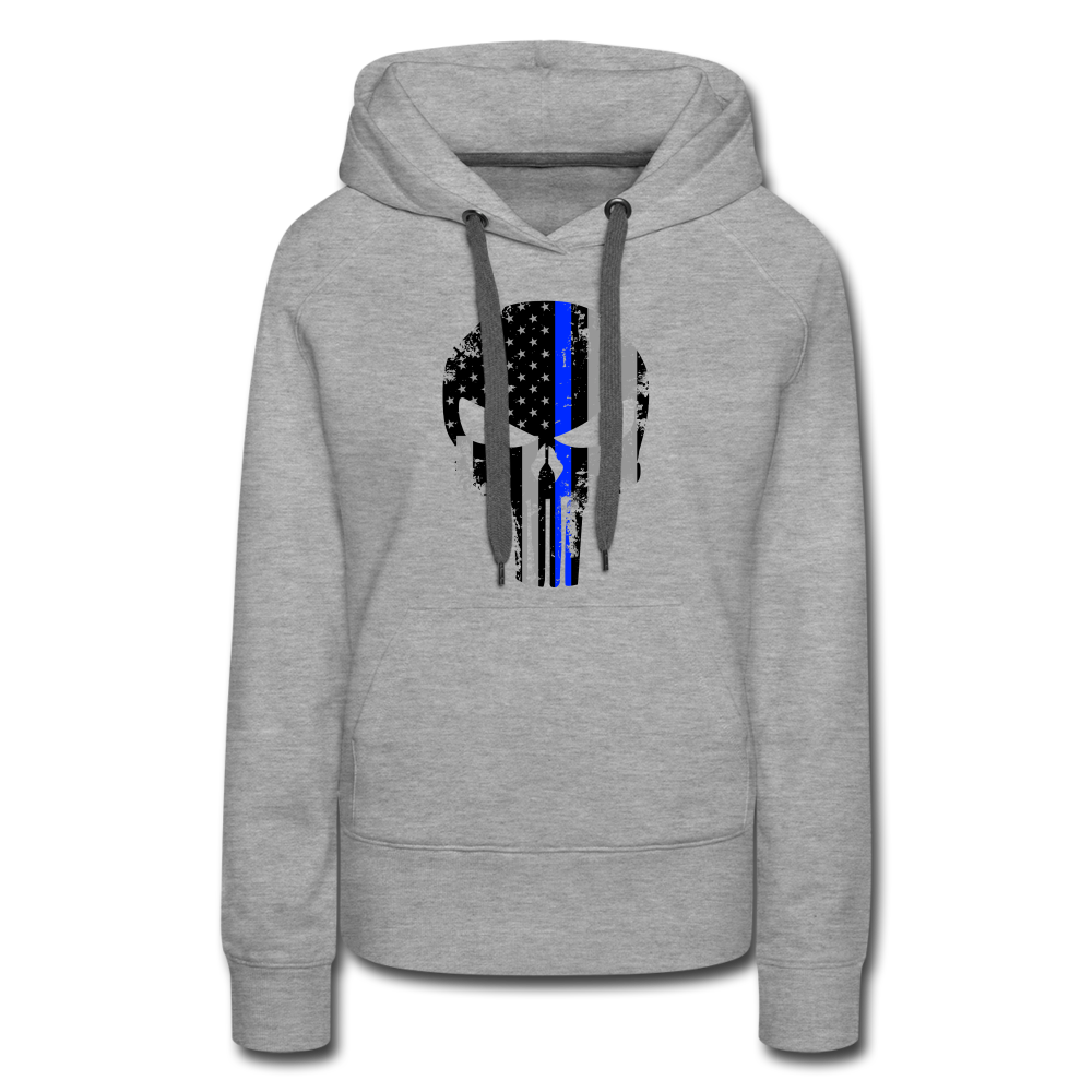 Women’s Premium Hoodie  - Punisher Blue Line - heather grey