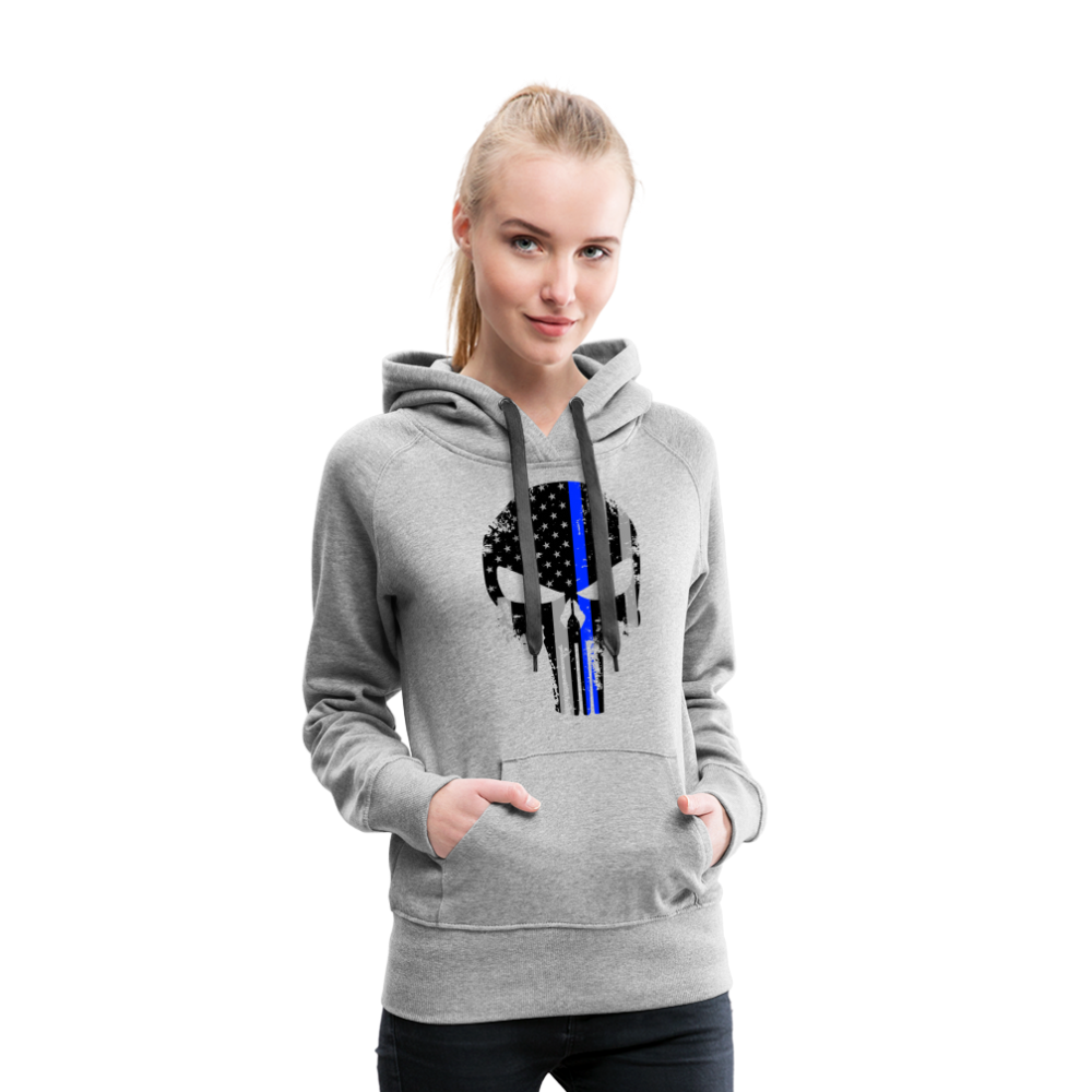 Women’s Premium Hoodie - Punisher Blue Line - heather grey