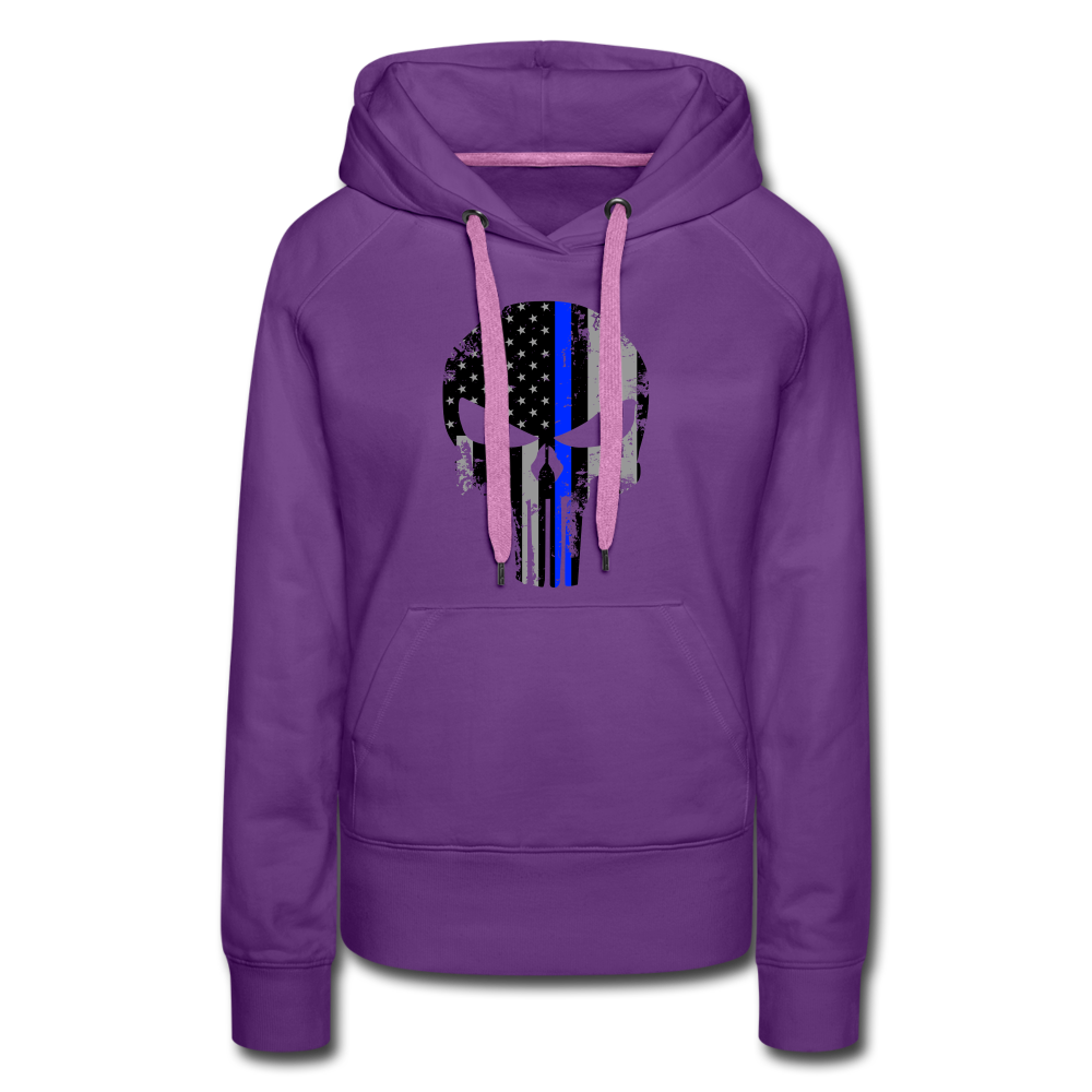 Women’s Premium Hoodie - Punisher Blue Line - purple