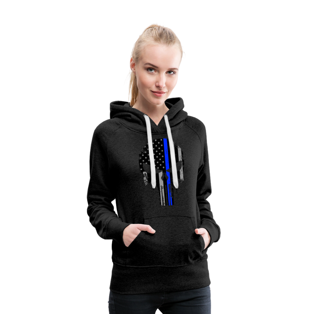 Women’s Premium Hoodie - Punisher Blue Line - charcoal grey