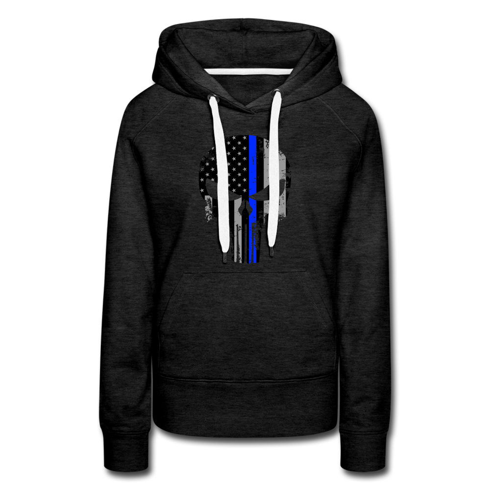 Women’s Premium Hoodie - Punisher Blue Line - charcoal grey
