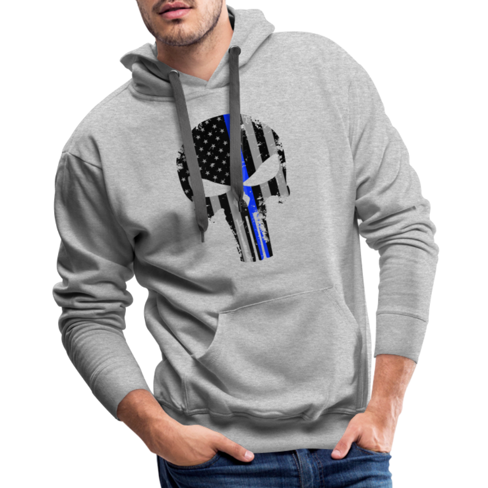 Men’s Premium Hoodie - Punisher Thin Blue Line - heather grey
