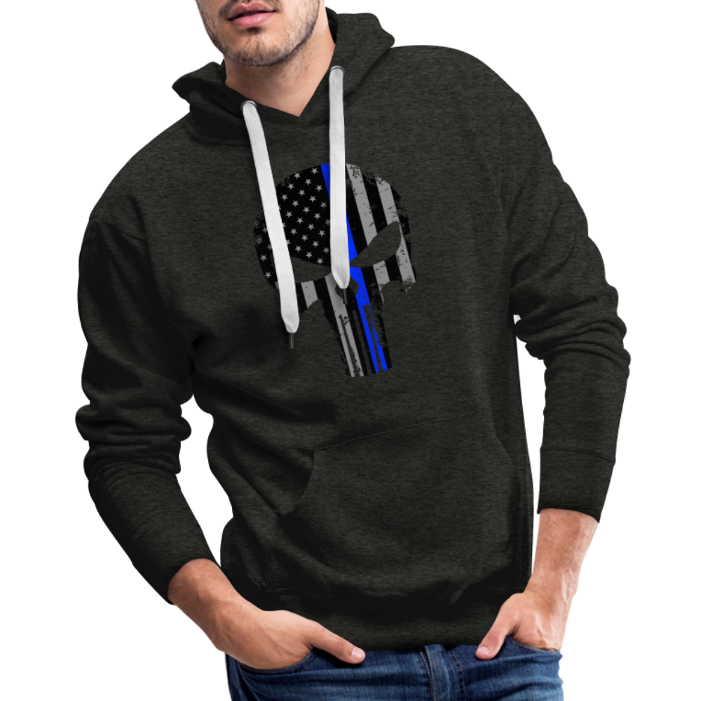 Men’s Premium Hoodie - Punisher Thin Blue Line - charcoal grey