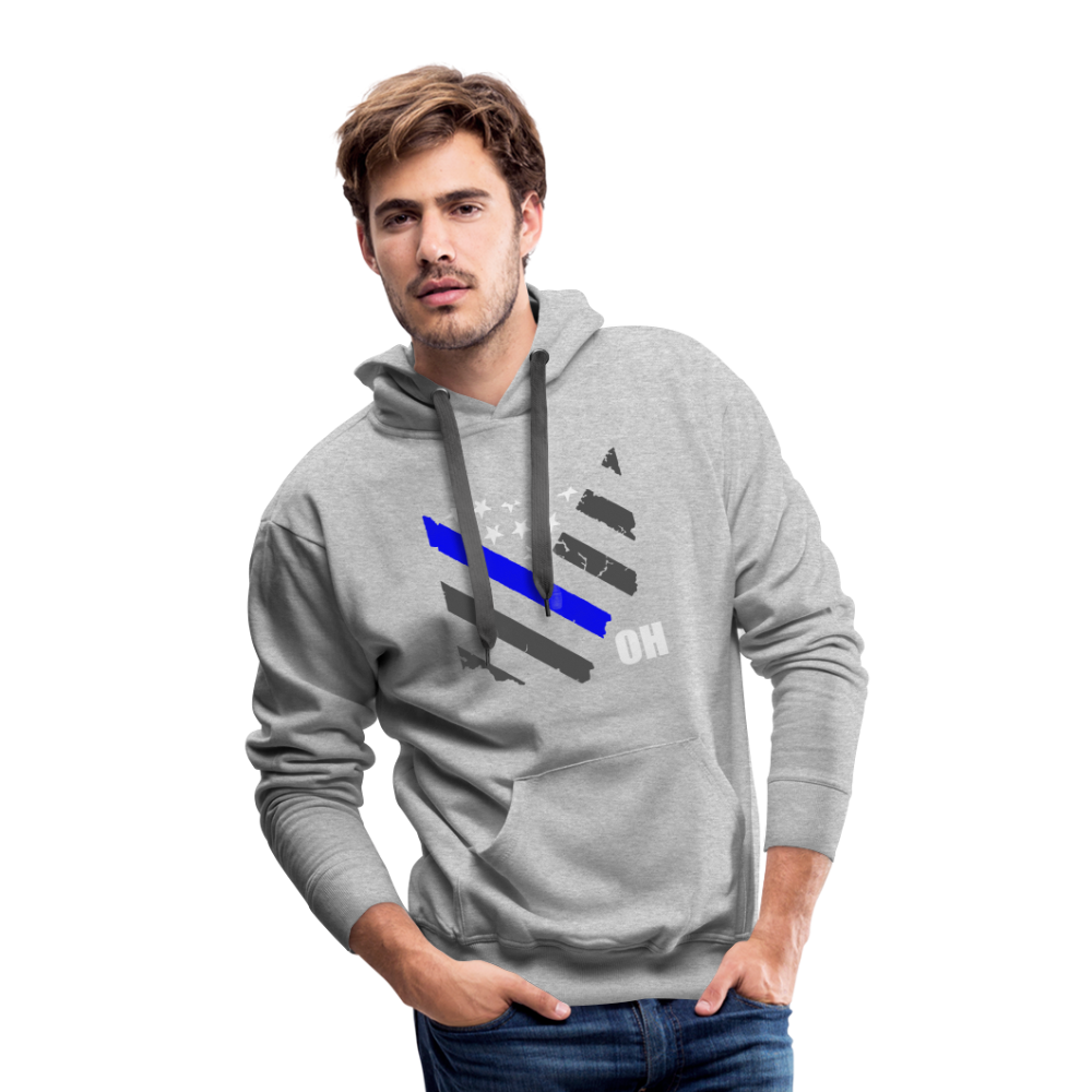 Men’s Premium Hoodie - Ohio Thin Blue Line - heather grey