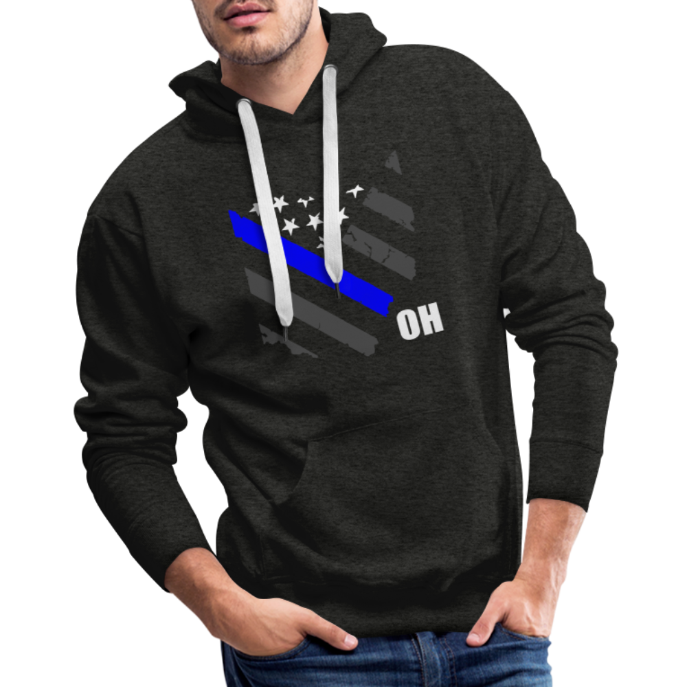 Men’s Premium Hoodie - Ohio Thin Blue Line - charcoal grey