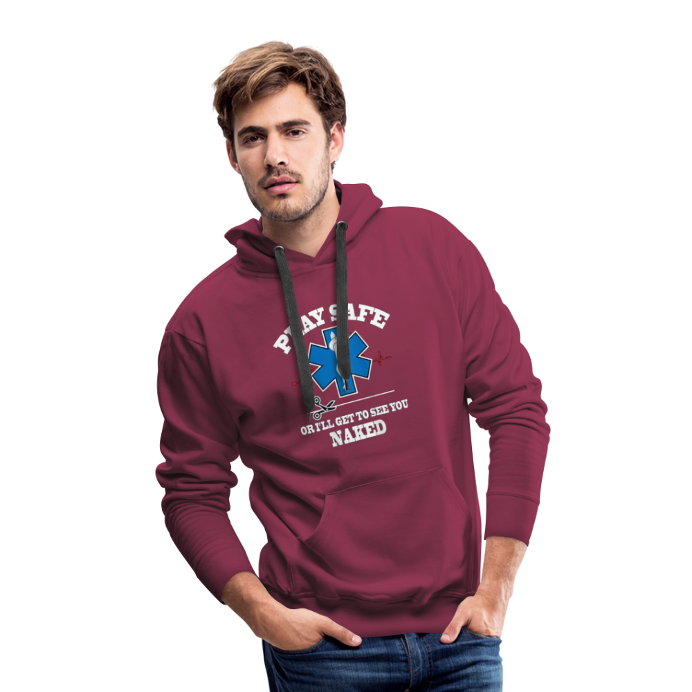 Men’s Premium Hoodie - Play Safe EMS - burgundy