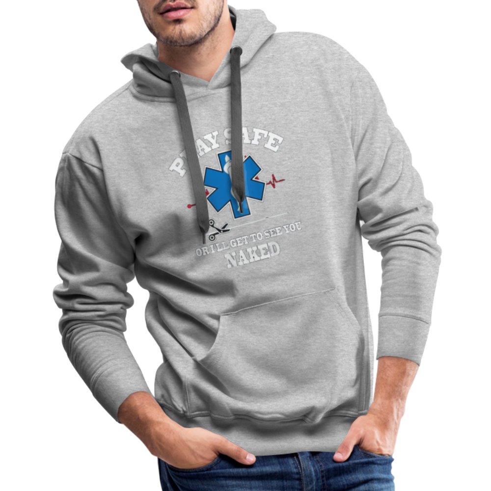 Men’s Premium Hoodie - Play Safe EMS - heather grey