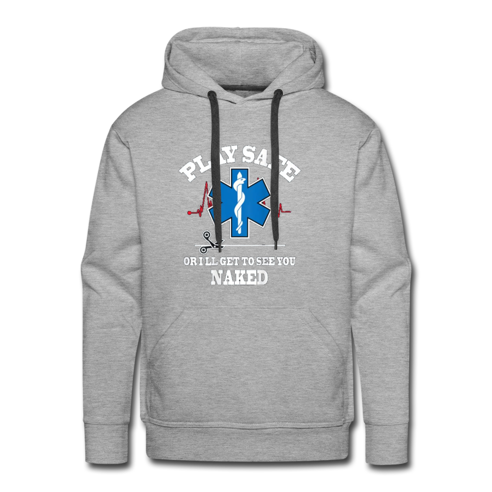 Men’s Premium Hoodie - Play Safe EMS - heather grey