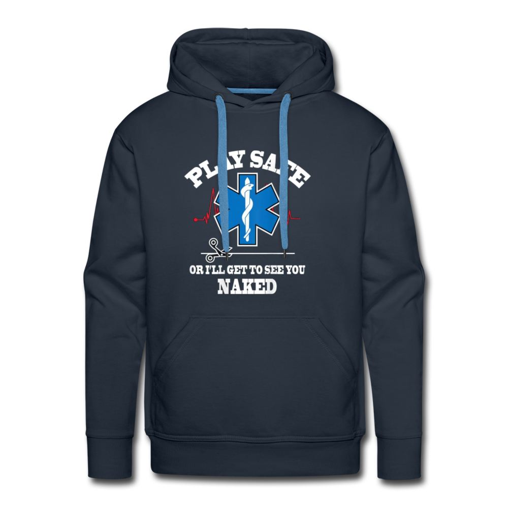 Men’s Premium Hoodie - Play Safe EMS - navy