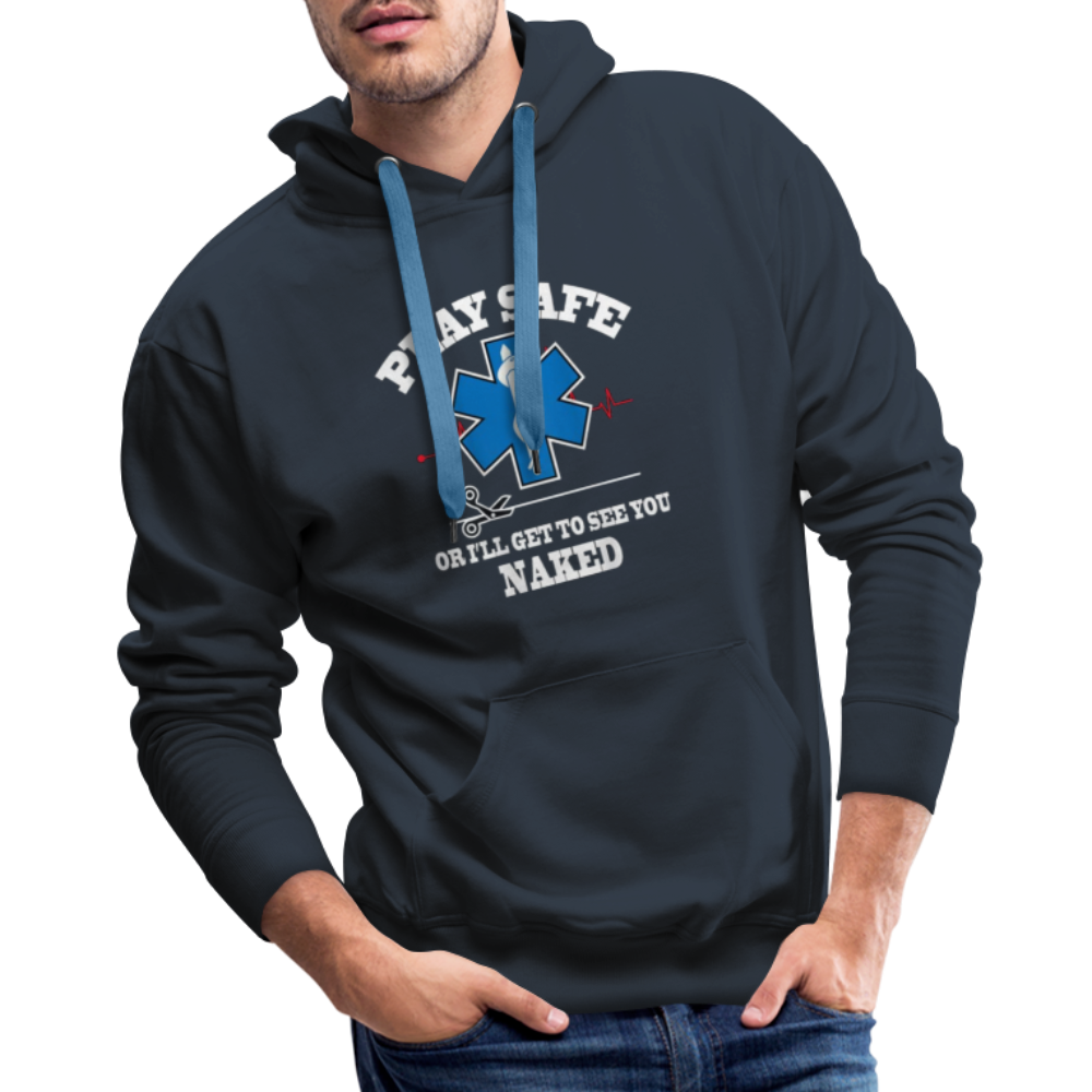 Men’s Premium Hoodie - Play Safe EMS - navy
