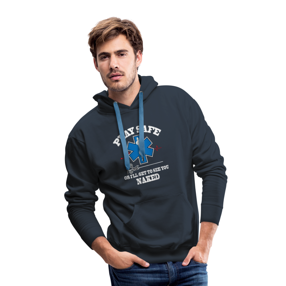 Men’s Premium Hoodie - Play Safe EMS - navy