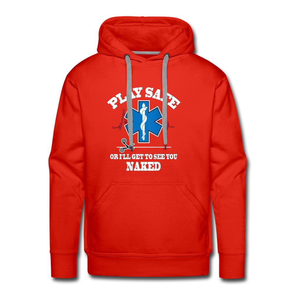 Men’s Premium Hoodie - Play Safe EMS - red