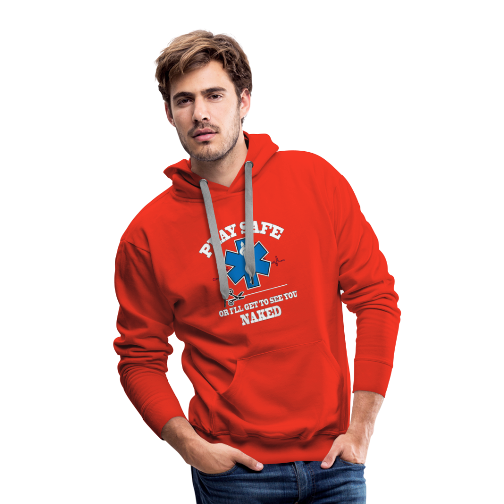 Men’s Premium Hoodie - Play Safe EMS - red
