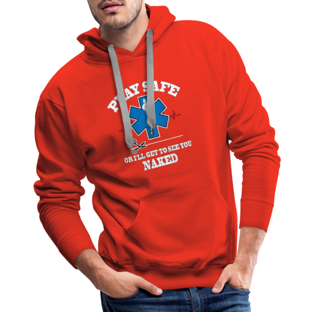 Men’s Premium Hoodie - Play Safe EMS - red
