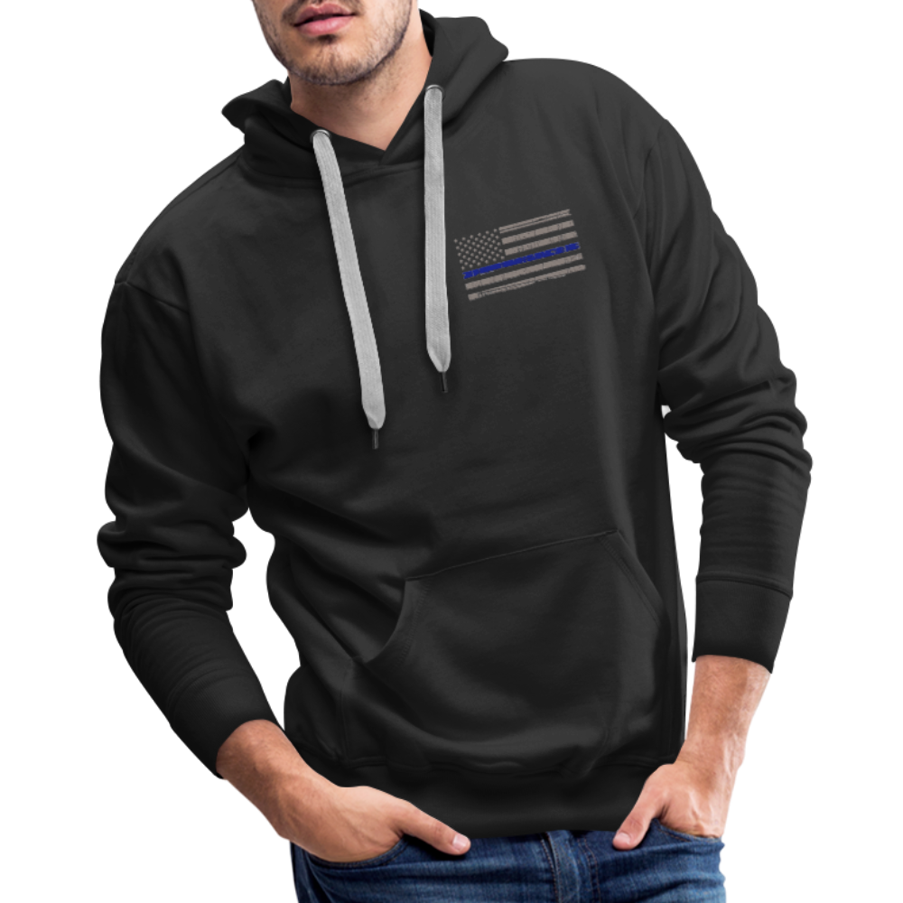 Men’s Premium Hoodie - Thin Blue Line Distressed Flag - black