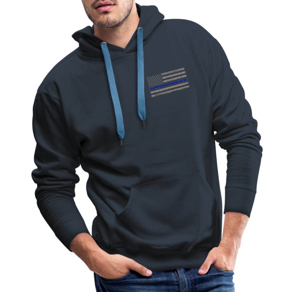 Men’s Premium Hoodie - Thin Blue Line Distressed Flag - navy