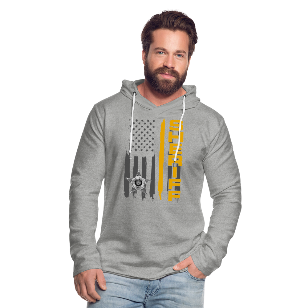 Unisex Lightweight Terry Hoodie - Ohio Sheriff Vertical - heather gray