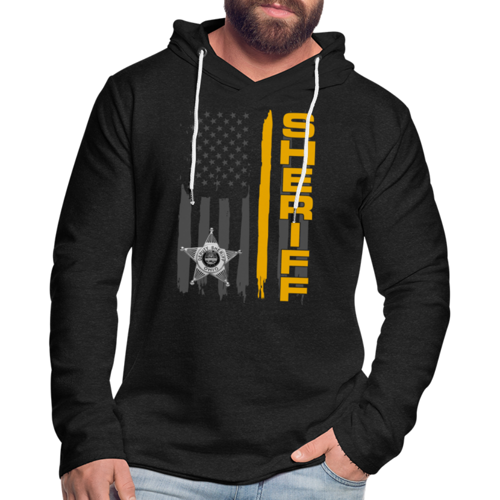 Unisex Lightweight Terry Hoodie - Ohio Sheriff Vertical - charcoal grey