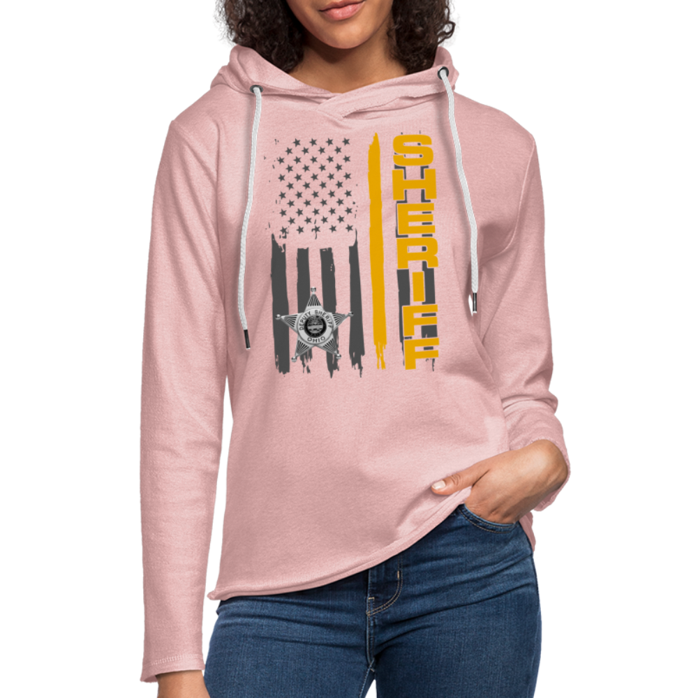 Unisex Lightweight Terry Hoodie - Ohio Sheriff Vertical - cream heather pink