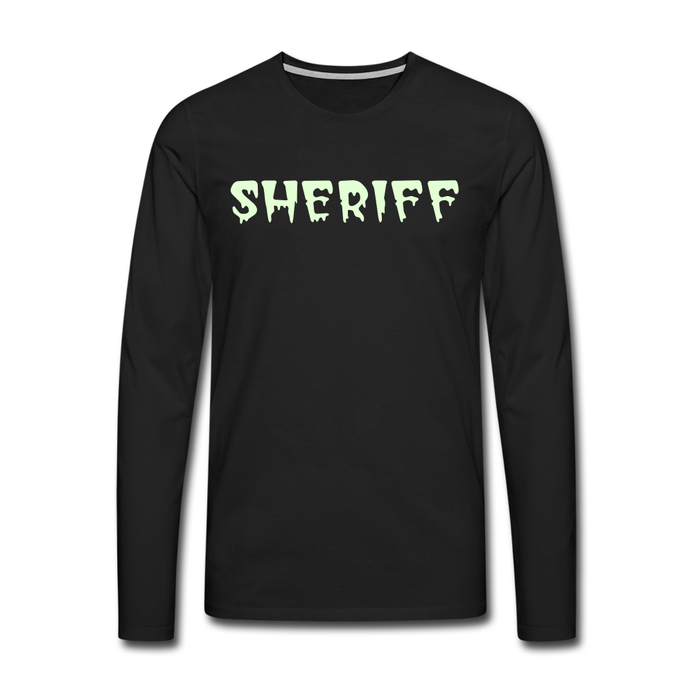 Men's Premium Long Sleeve T-Shirt - Sheriff Halloween(Glow in the Dark) - black