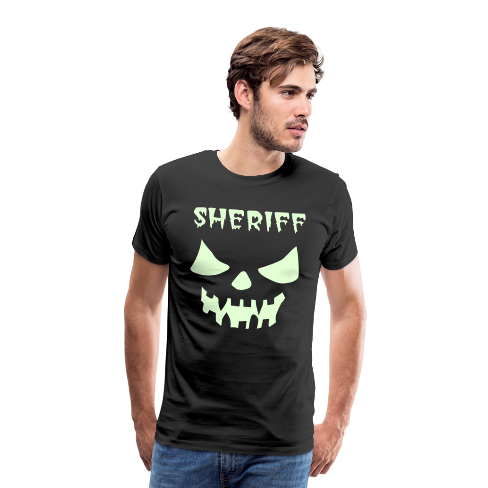 Men's Premium T-Shirt - Sheriff Halloween (Glow in the Dark) - black