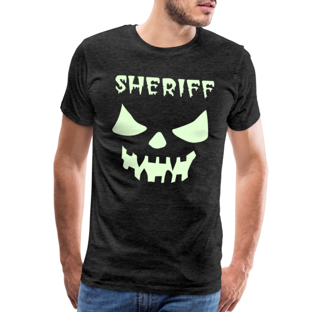 Men's Premium T-Shirt - Sheriff Halloween (Glow in the Dark) - charcoal grey