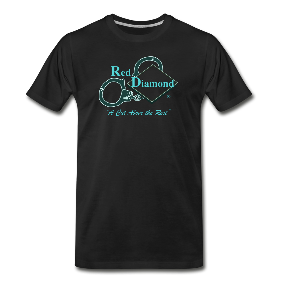 Men's Premium T-Shirt - Red Diamond "Tron" Logo - black