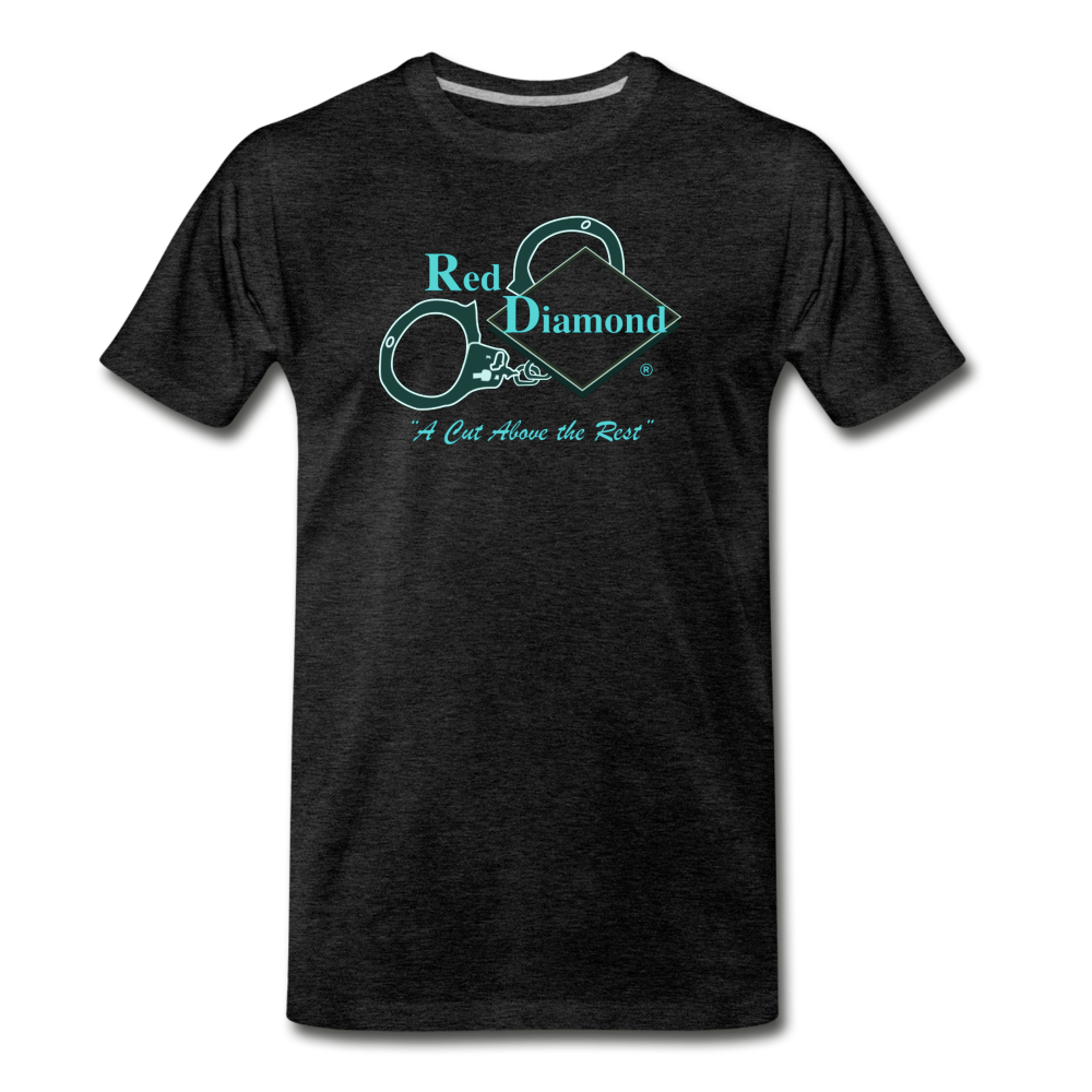 Men's Premium T-Shirt - Red Diamond "Tron" Logo - charcoal grey