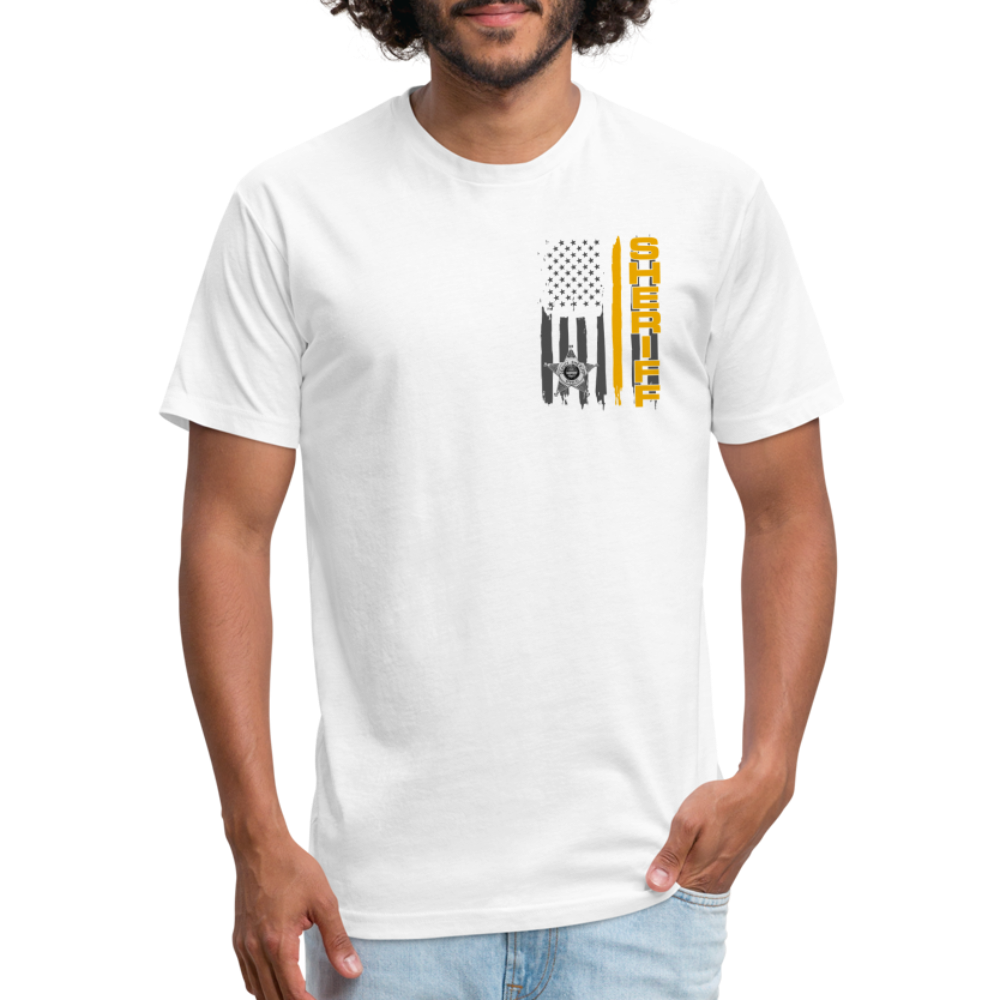 Fitted Cotton/Poly T-Shirt by Next Level - Ohio Sheriff Vertical - white