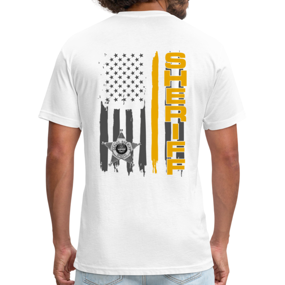 Fitted Cotton/Poly T-Shirt by Next Level - Ohio Sheriff Vertical - white