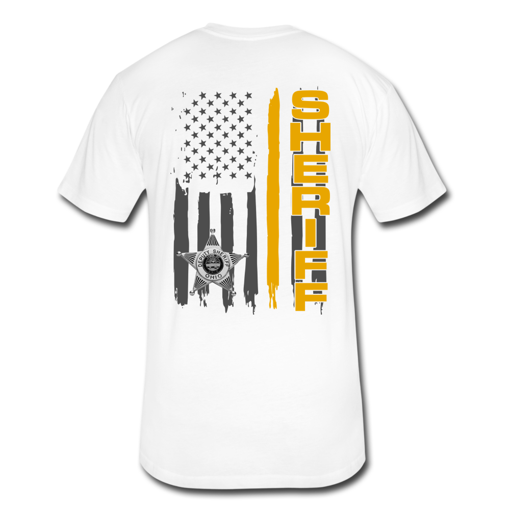 Fitted Cotton/Poly T-Shirt by Next Level - Ohio Sheriff Vertical - white