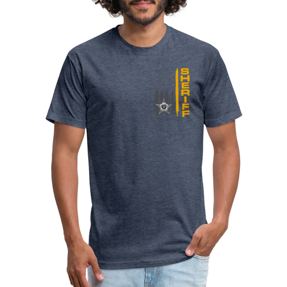 Fitted Cotton/Poly T-Shirt by Next Level - Ohio Sheriff Vertical - heather navy