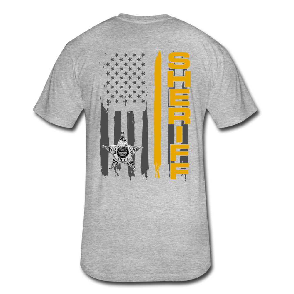 Fitted Cotton/Poly T-Shirt by Next Level - Ohio Sheriff Vertical - heather gray